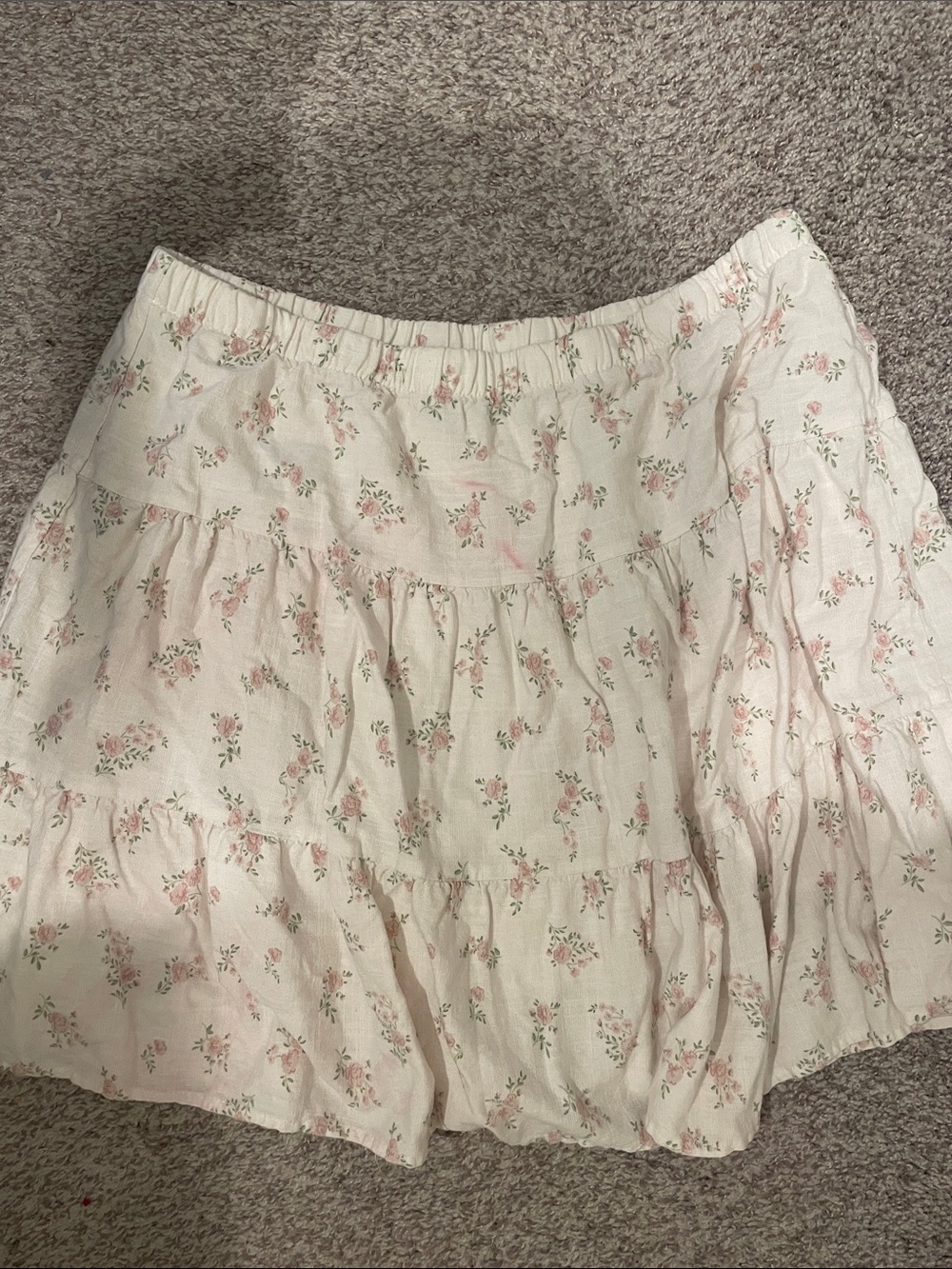 Sincerely Jules Pink Floral Tiered Skirt xl